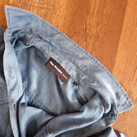 The Kooples Lyocell Western Turquoise Button Down Shirt, 2 (XS), Blue - Picture 9 of 11